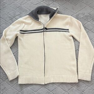 Men's Cream and Gray Sweater